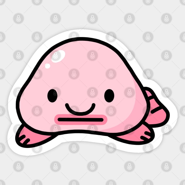 Blobfish Sticker by littlemandyart